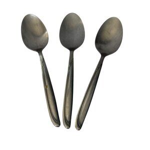 Oneida Sand Dune Groove Down Side Stainless Steel Soup Spoons Set of 3